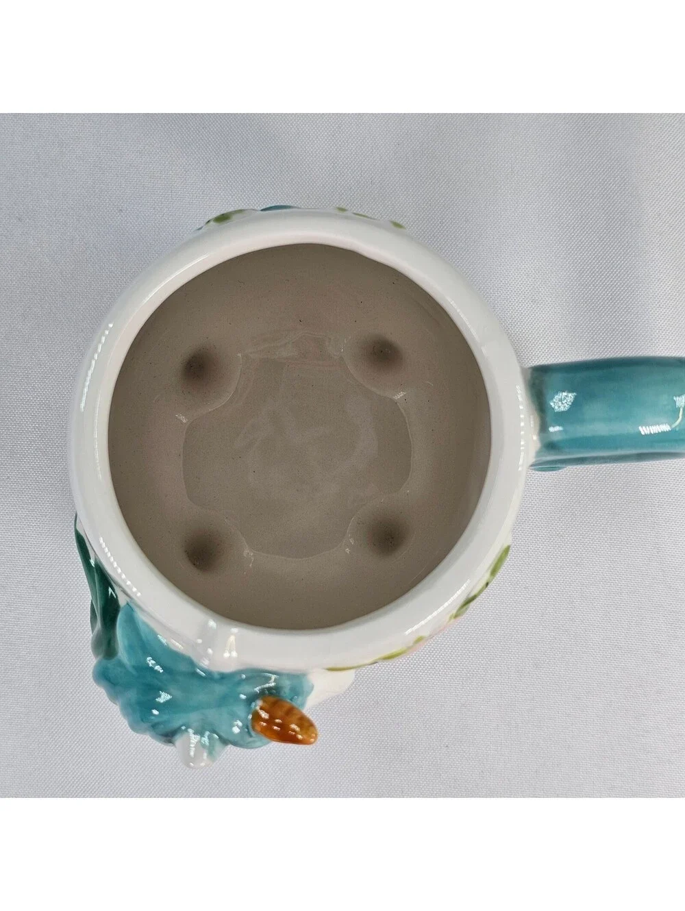 Boston Warehouse Unicorn Mug Teal Mane Floral 3D Sculpted Ceramic Footed 16oz